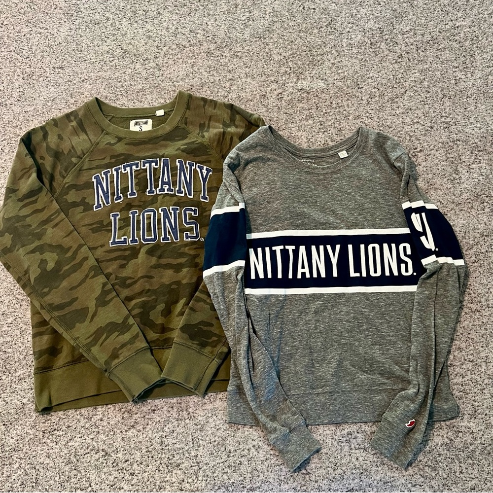 Women’s Penn State Nittany Lions Camo Sweatshirt and Grey Long Sleeve